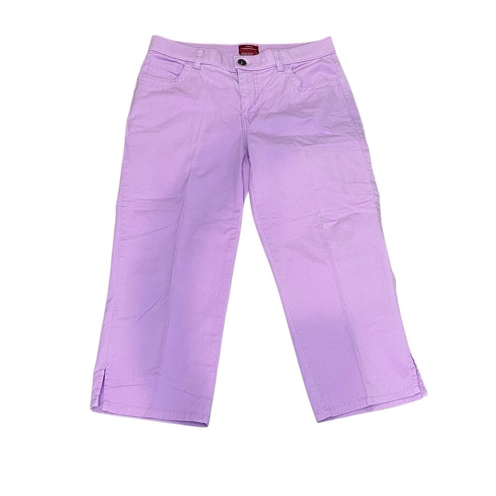 Merona Lavender Stretch Capri Pants Size 6 Cropped Casual Pastel Colorful